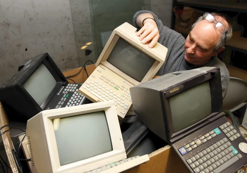man and computers
